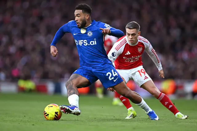 Reece James of Chelsea runs with the ball