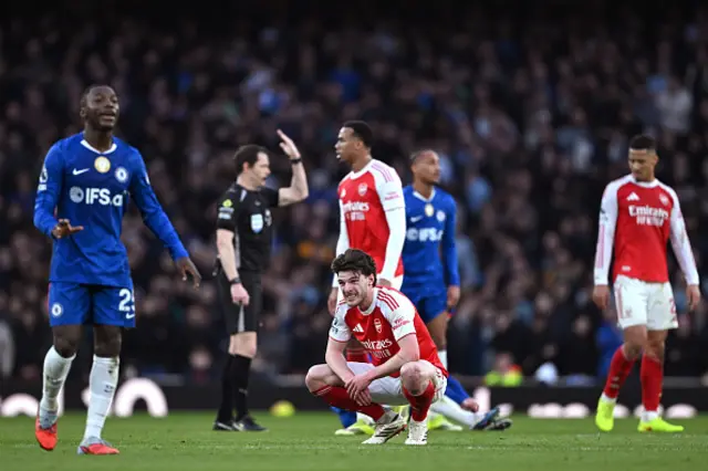 Declan Rice of Arsenal reacts