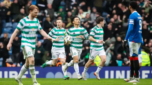 Celtic players celebrating
