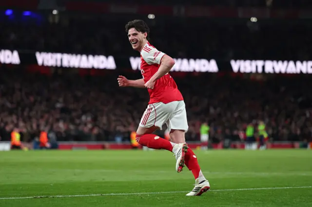 Declan Rice of Arsenal celebrates