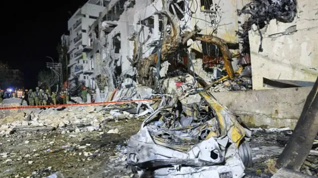 Tel Aviv block of flats destroyed by missile