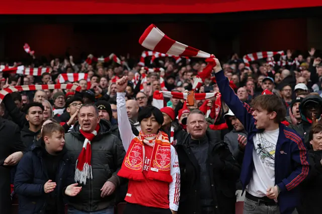 Arsenal supporters cheer