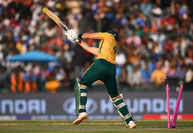 Aiden Markram is bowled