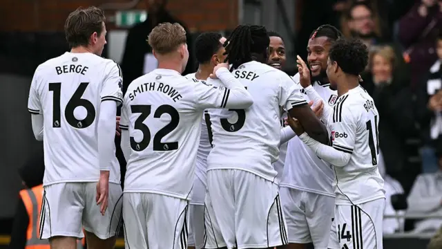 Fulham celebrating a goal