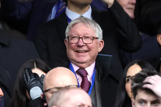 Sir Alex Ferguson watches on