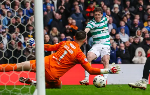 Jack Butland denies Luke McCowan with the Celtic winger one-on-one