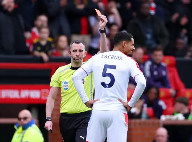 Maxence Lacroix gets a red card