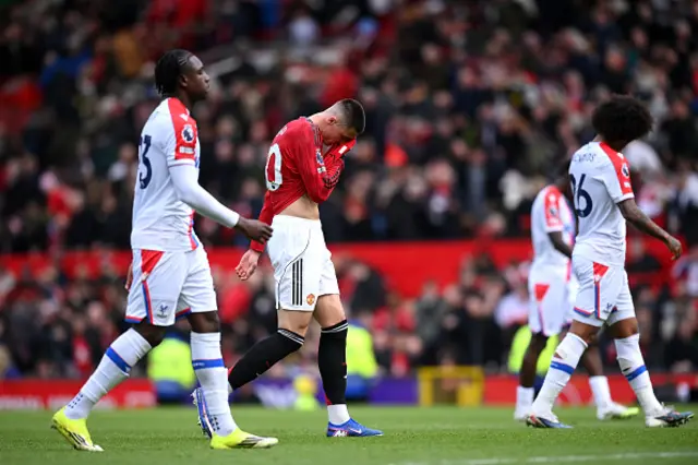 Benjamin Sesko of Manchester United reacts