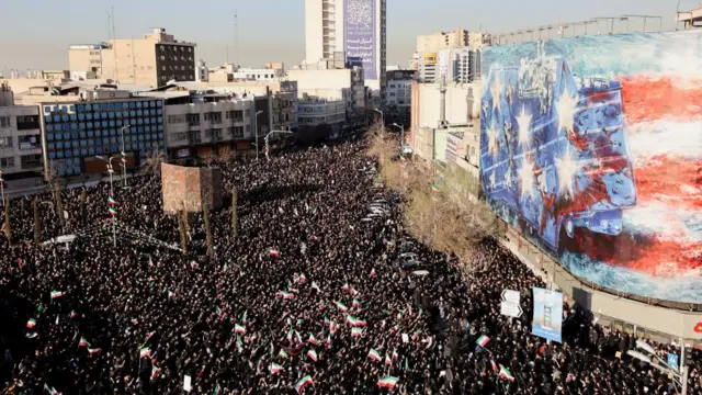 People gather in Tehran to mourn the death of Ayatollah Ali Khamenei
