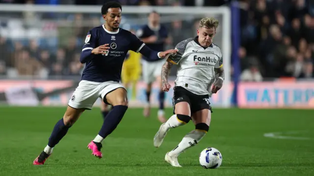 Millwall v Derby match action