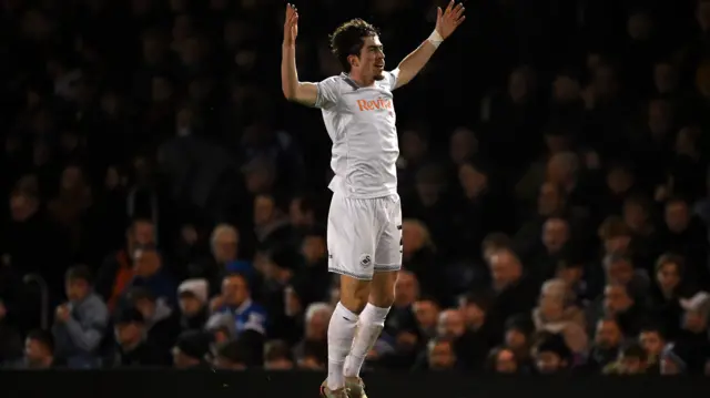 Josh Key celebrates scoring