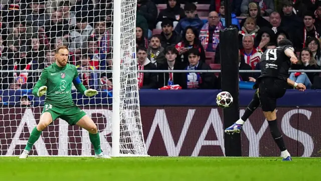 Dominic Solanke of Tottenham Hotspur scores his team's second goal past Jan Oblak