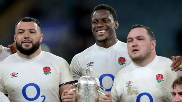 Ellis Genge, Maro Itoje and Jamie George