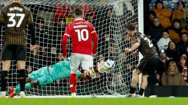 Arthur Okonkwo saves penalty