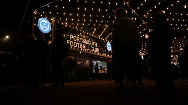 Portsmouth fans outside ground