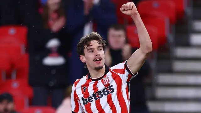 Stoke's Milan Smit celebrates making it 3-3 against Ipswich