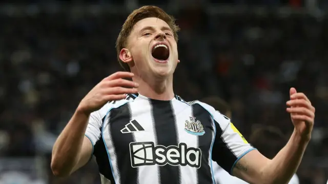 Harvey Barnes celebrates