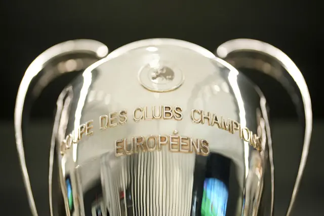 Close up of Champions League trophy
