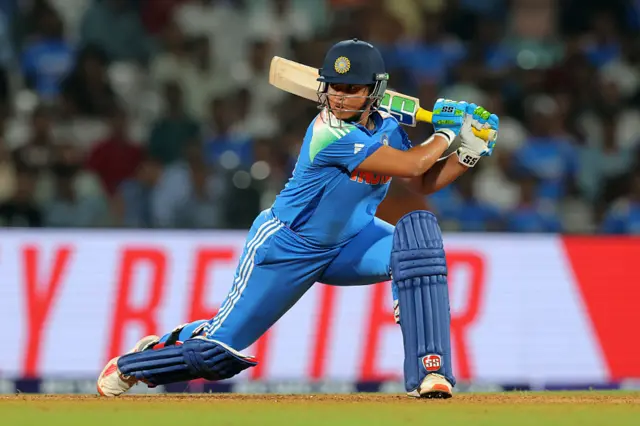 Richa Ghosh of India bats during the ICC Women's Cricket World Cup India 2025