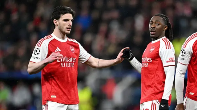: Declan Rice and Eberechi Eze of Arsenal