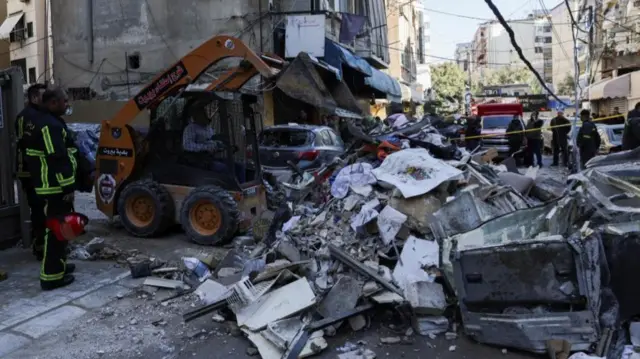 The aftermath of a strike in central Beirut, taken moments ago - the incident was not mentioned by Israel in its most recent update