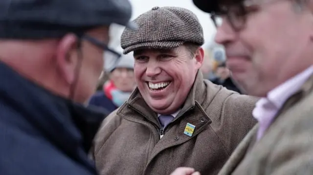 A delighted Dan Skelton after training Supremely West to win