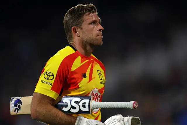 David Willey of Trent Rockets walks off