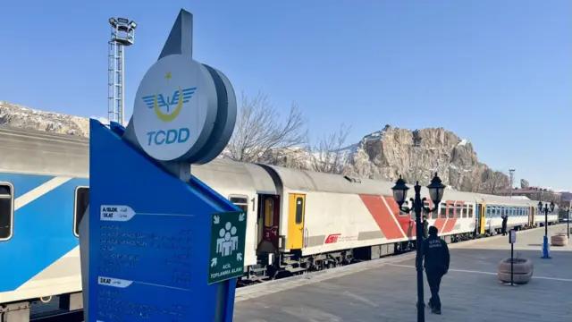 A train arriving into a station in south east Turkey