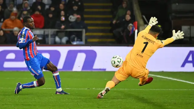 Tyrick Mitchell of Crystal Palace shoots