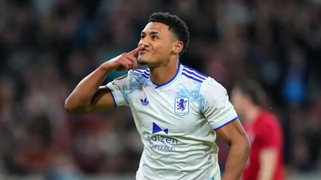 Ollie Watkins of Aston Villa celebrates s
