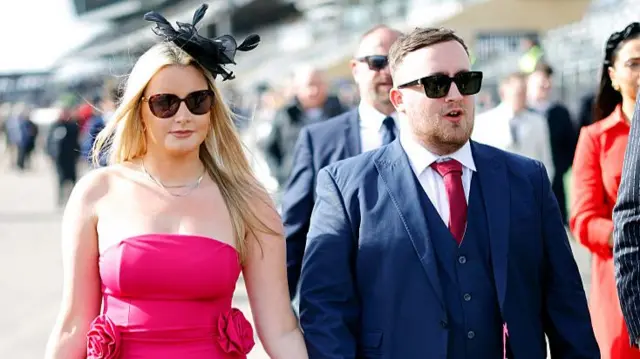 Luke Littler and girlfriend Faith Millar at Cheltenham