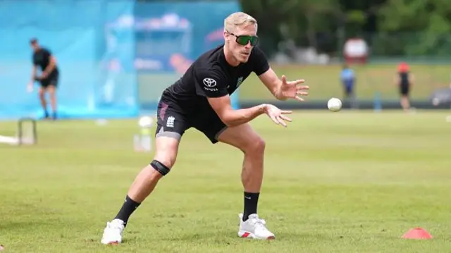 Luke Wood of England fields