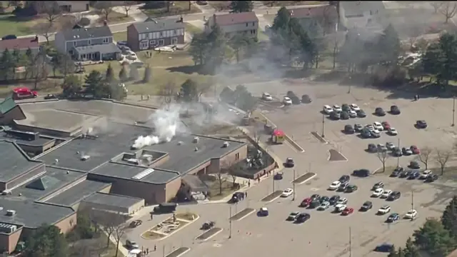 Smoke coming from a building