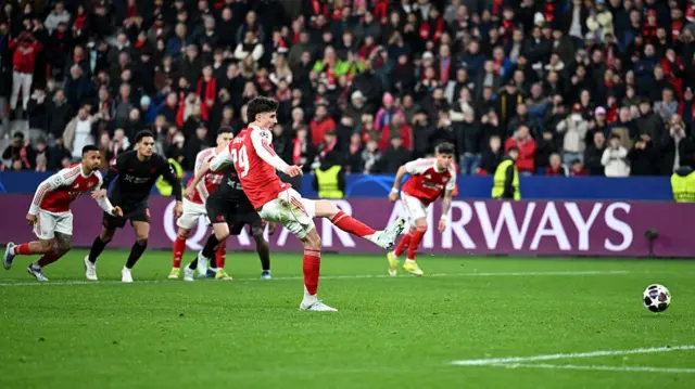 Kai Havertz scores a penalty for Arsenal