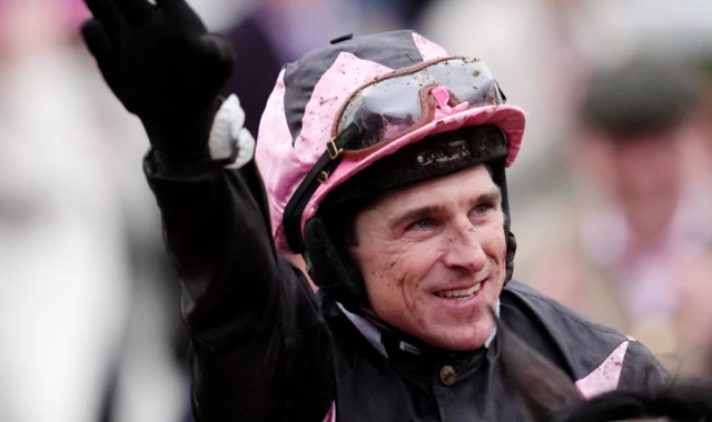 Harry Skelton celebrates after winning