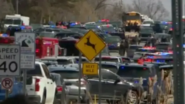 Police cars at the scene