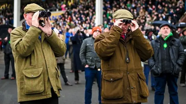 Punters watch the concluding stages