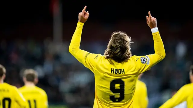 Hogh celebrates for Bodo/Glimt