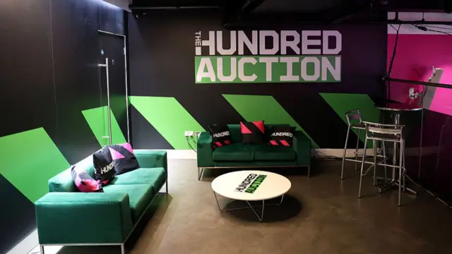A general view of the set up prior to The Hundred 2026 women's auction at Piccadilly Below the Lights on March 11, 2026 in London, England.