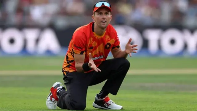 Trent Boult of Birmingham Phoenix reacts