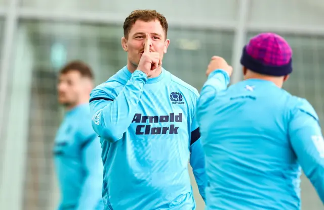 Alex Craig during a Scotland Rugby training session at Oriam, on March 09, 2026, in Edinburgh, Scotland.