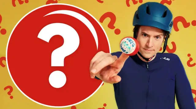 A picture of Greg next to a big red circle with a question mark in it