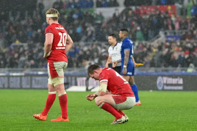 Nick Tompkins after Wales' defeat to Italy in the 2025 Six Nations