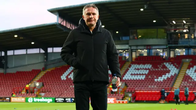 Wrexham boss Phil Parkinson at the Stok Cae Ras before Wrexham play Swansea