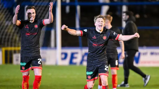 Partick Thistle players celebrate