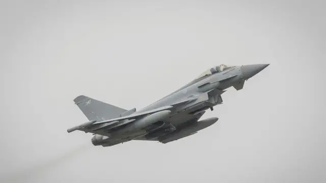 An RAF Typhoon in flight