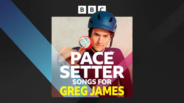 Text reading: Pace Setter: Songs for Greg James