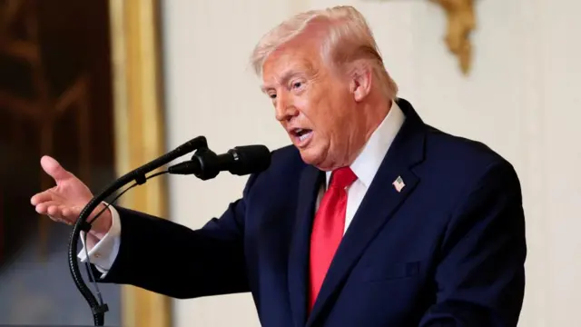Trump speaks during a Women's History Month event