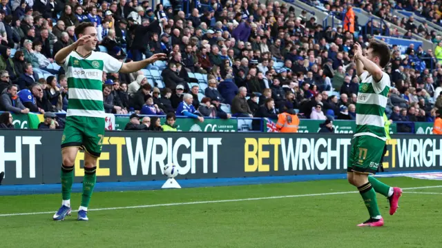 QPR goalscorer Harvey Vale celebrates at Leicester