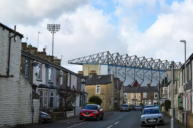 A general exterior view of Turf Moor